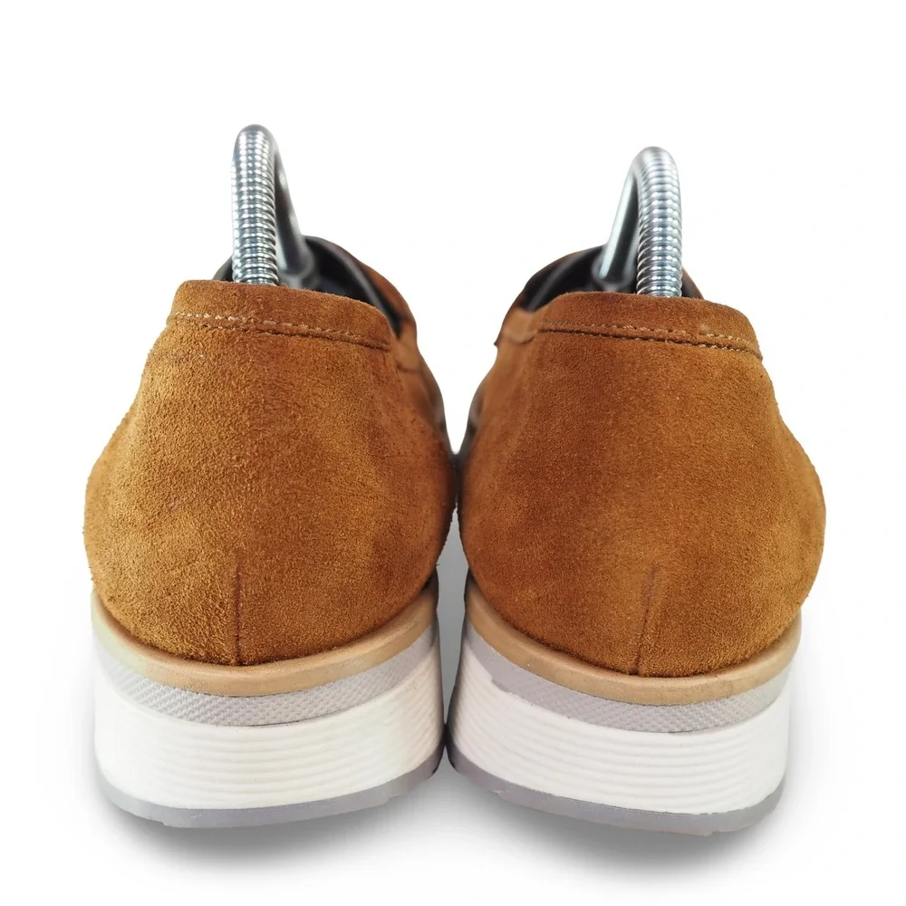 Annabella Femme Penny Loafers Women 8.5 Brown Suede Leather‎ Platform Shoes